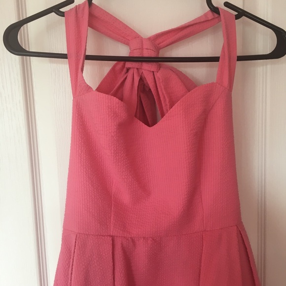 Lauren James Pink open back bow tie dress - Picture 3 of 7